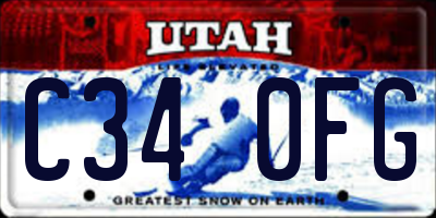 UT license plate C340FG