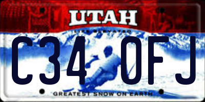 UT license plate C340FJ