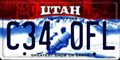 UT license plate C340FL