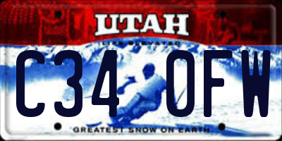 UT license plate C340FW