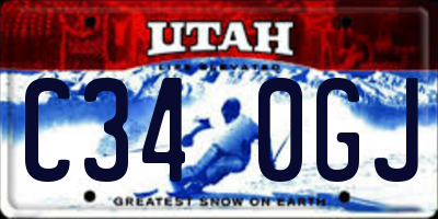 UT license plate C340GJ