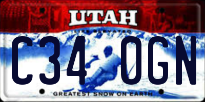 UT license plate C340GN