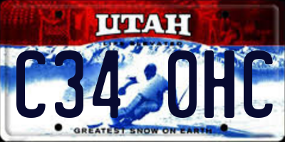 UT license plate C340HC