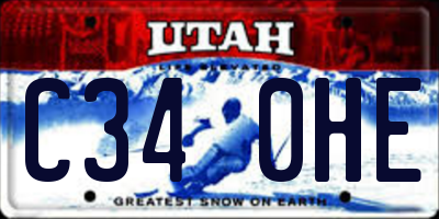 UT license plate C340HE