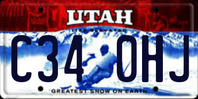 UT license plate C340HJ