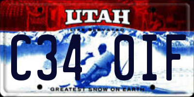 UT license plate C340IF