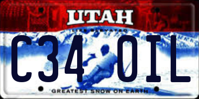 UT license plate C340IL