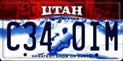 UT license plate C340IM