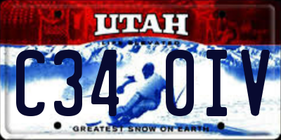 UT license plate C340IV