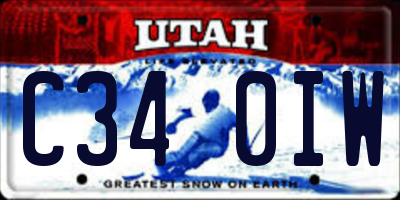 UT license plate C340IW
