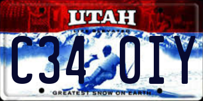 UT license plate C340IY