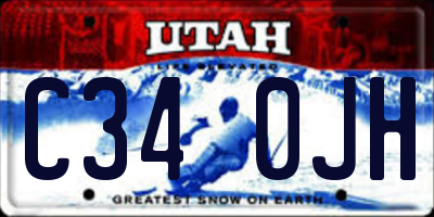 UT license plate C340JH