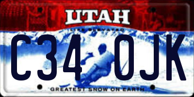 UT license plate C340JK