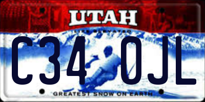 UT license plate C340JL