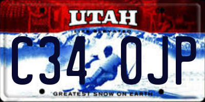 UT license plate C340JP
