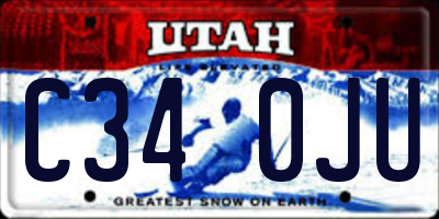 UT license plate C340JU
