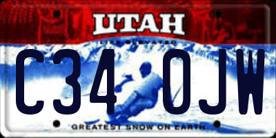 UT license plate C340JW