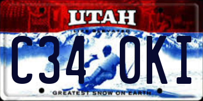 UT license plate C340KI
