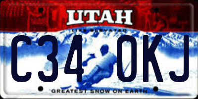 UT license plate C340KJ