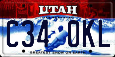 UT license plate C340KL