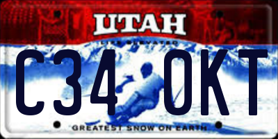 UT license plate C340KT
