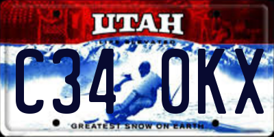 UT license plate C340KX