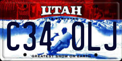 UT license plate C340LJ