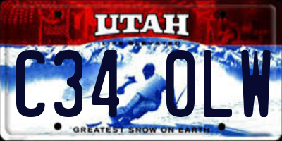 UT license plate C340LW