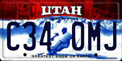 UT license plate C340MJ