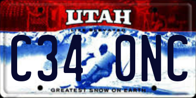 UT license plate C340NC