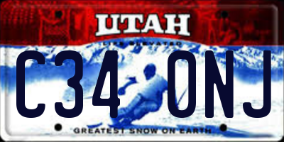 UT license plate C340NJ
