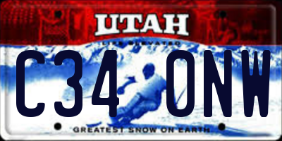 UT license plate C340NW
