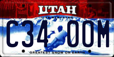 UT license plate C340OM