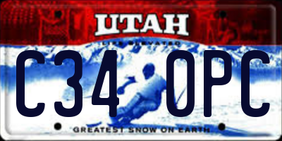 UT license plate C340PC