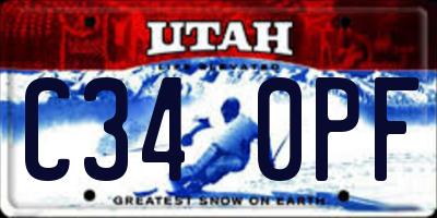 UT license plate C340PF