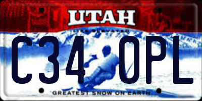 UT license plate C340PL