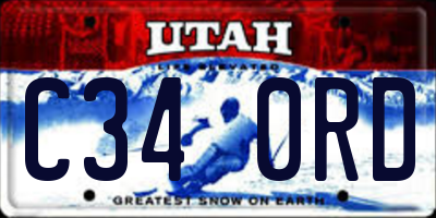 UT license plate C340RD