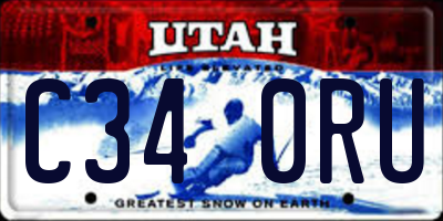 UT license plate C340RU