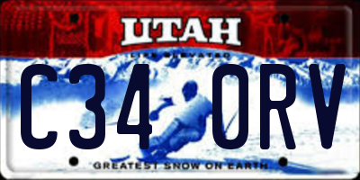 UT license plate C340RV