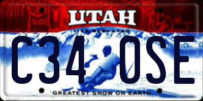 UT license plate C340SE