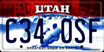 UT license plate C340SF