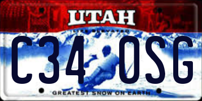 UT license plate C340SG
