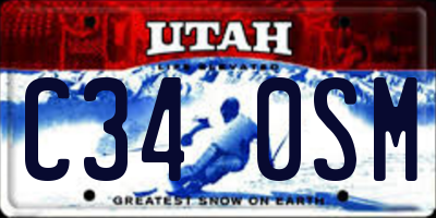 UT license plate C340SM