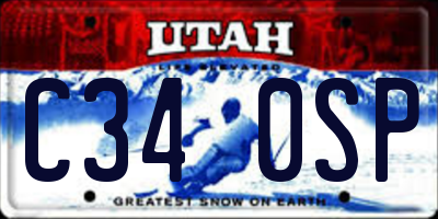 UT license plate C340SP