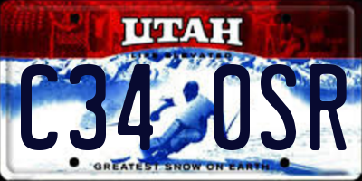 UT license plate C340SR