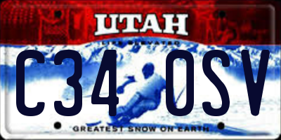 UT license plate C340SV