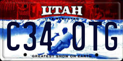 UT license plate C340TG