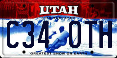 UT license plate C340TH