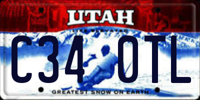 UT license plate C340TL