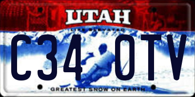 UT license plate C340TV